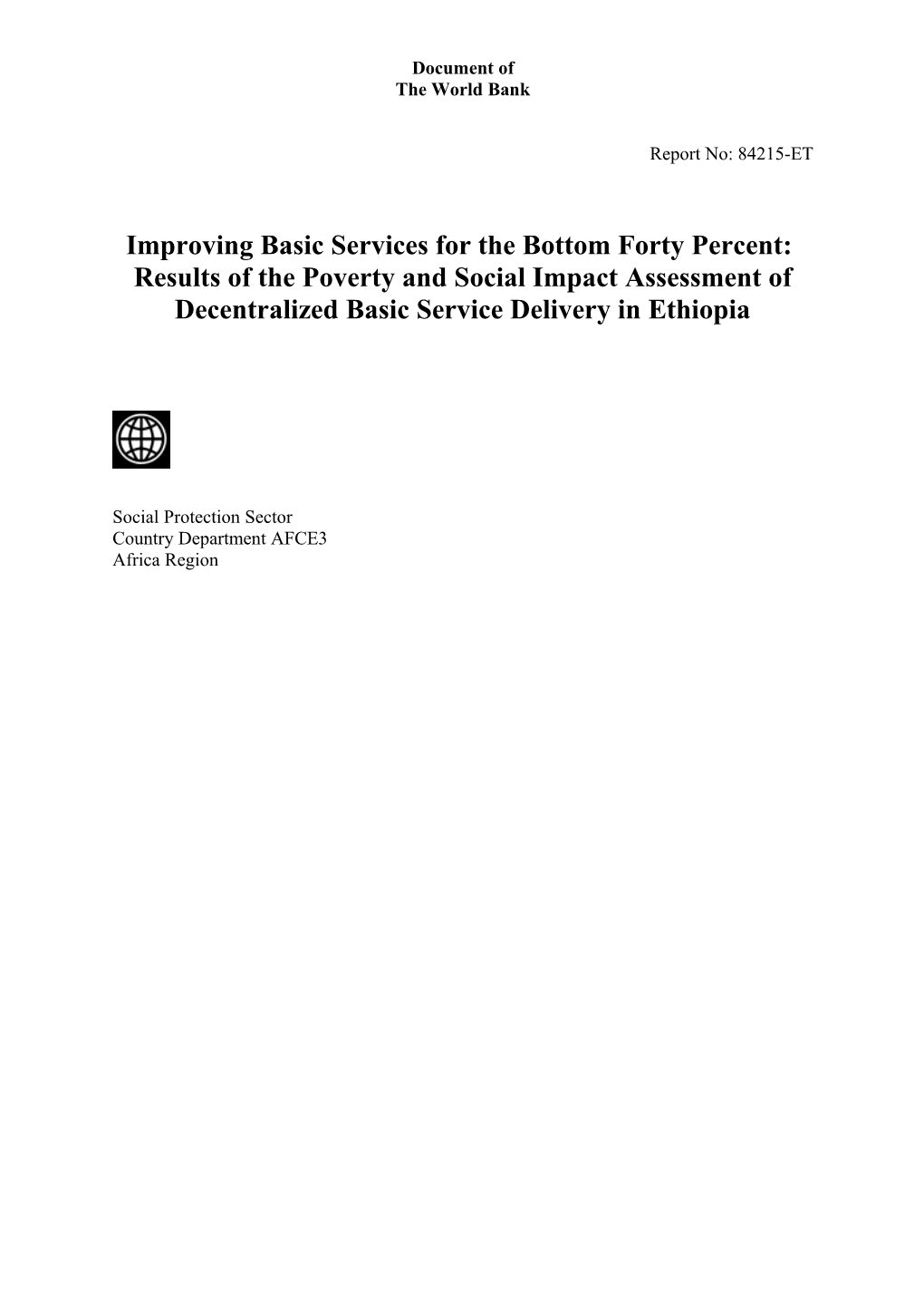 Improving Basic Services for the Bottom Forty Percent