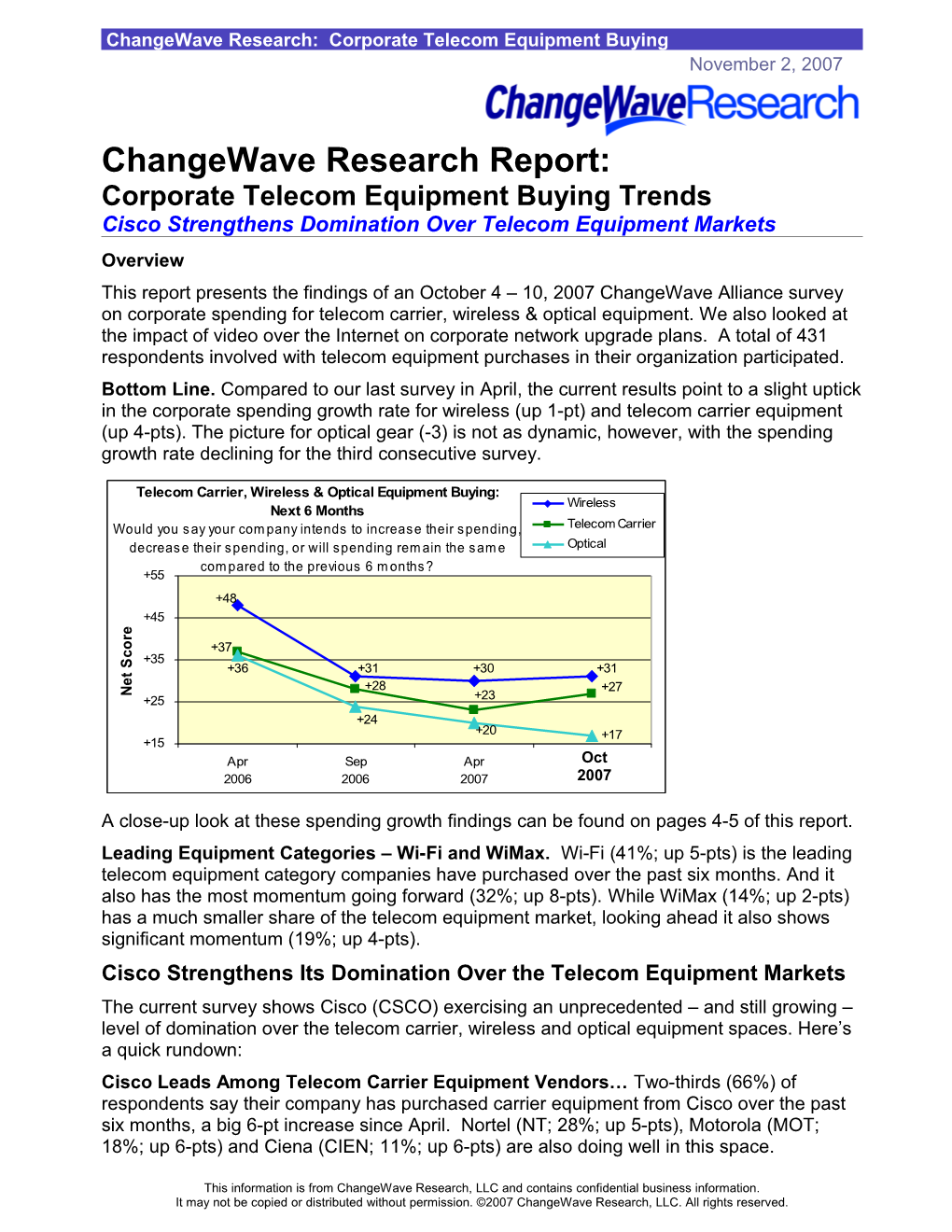 Changewave Research: Corporate Telecom Equipment Buying