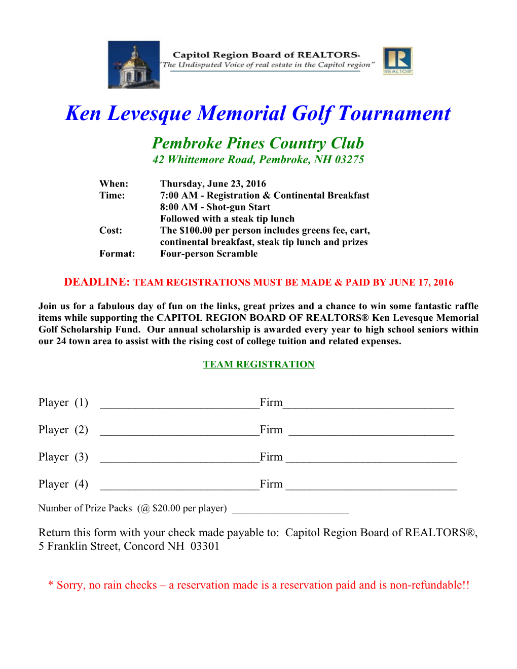 Ken Levesque Memorial Golf Tournament