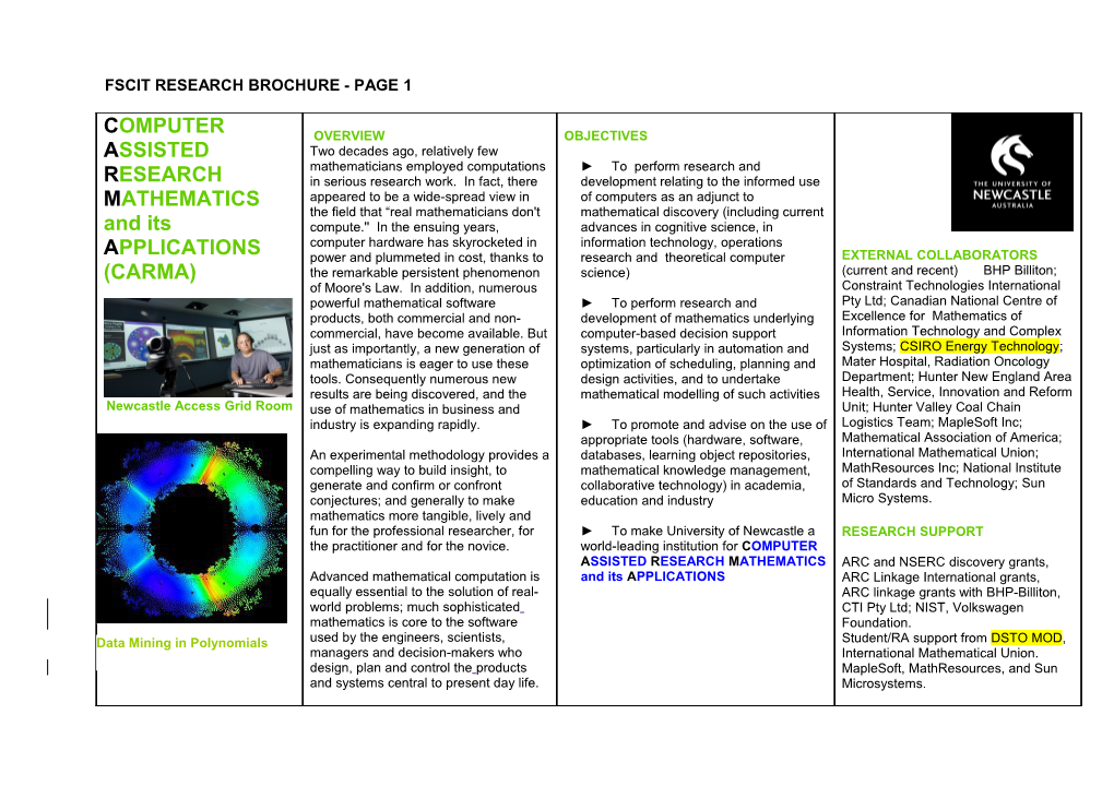 Fscit Research Brochure - Page 1