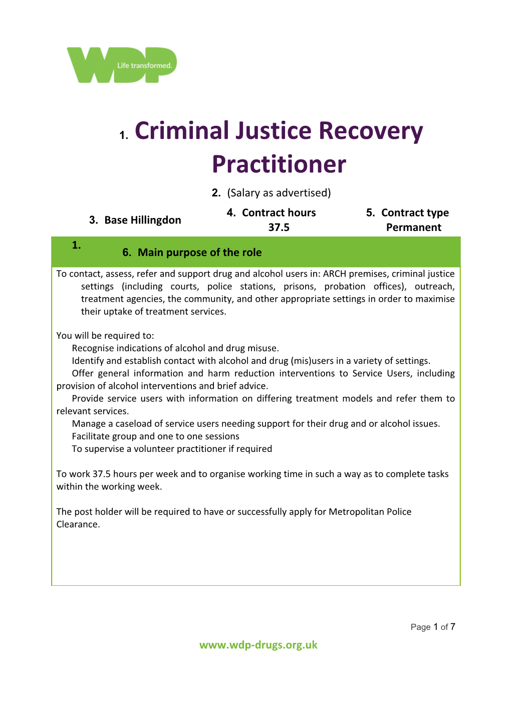 Criminal Justice Recovery Practitioner