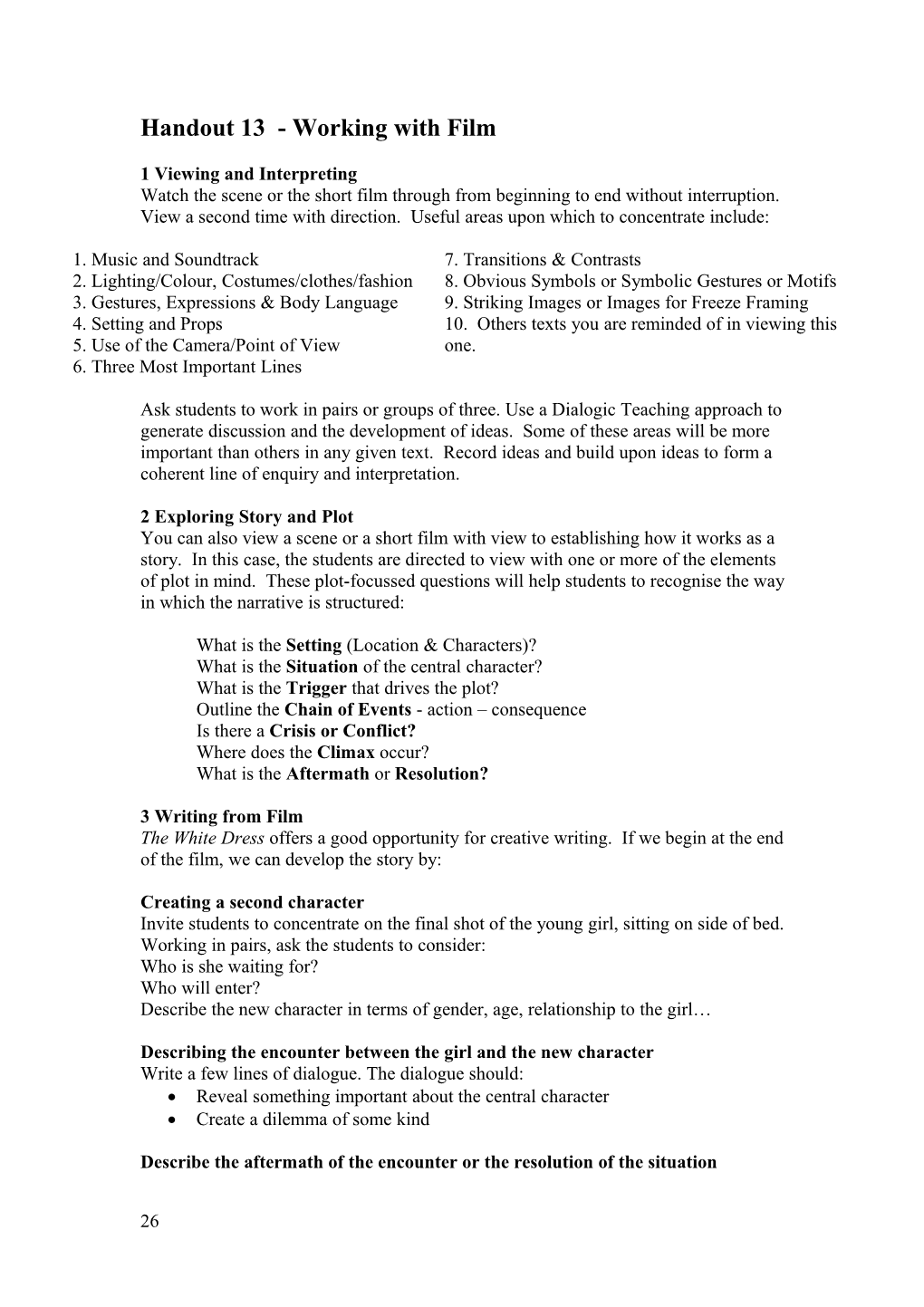Handout 13 - Working with Film