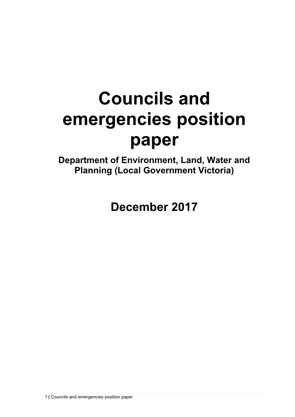 Councils and Emergencies Position Paper - Word Accessible