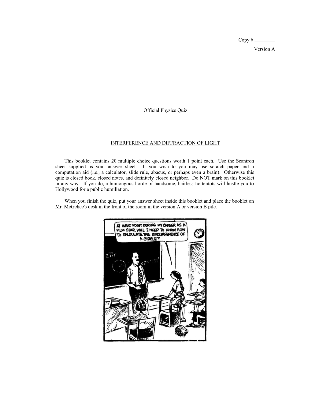 Interference and Diffraction of Light