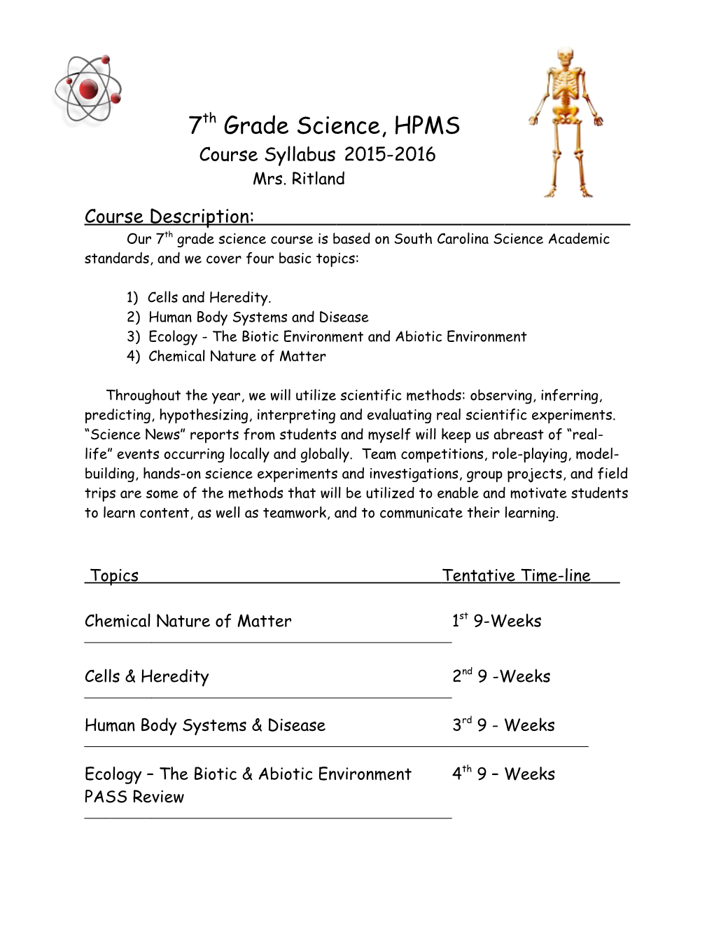 7Th Grade Science, HPMS