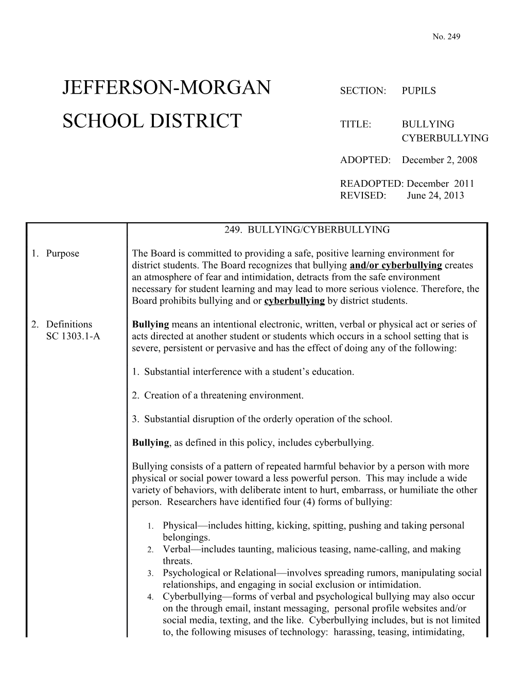 Jefferson-Morgan Section:Pupils