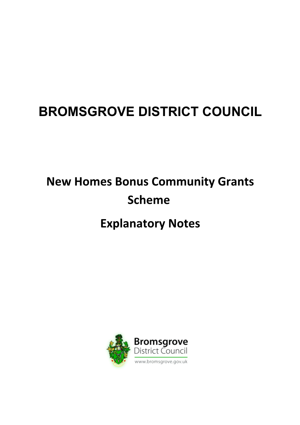 New Homes Bonus Community Grants Scheme