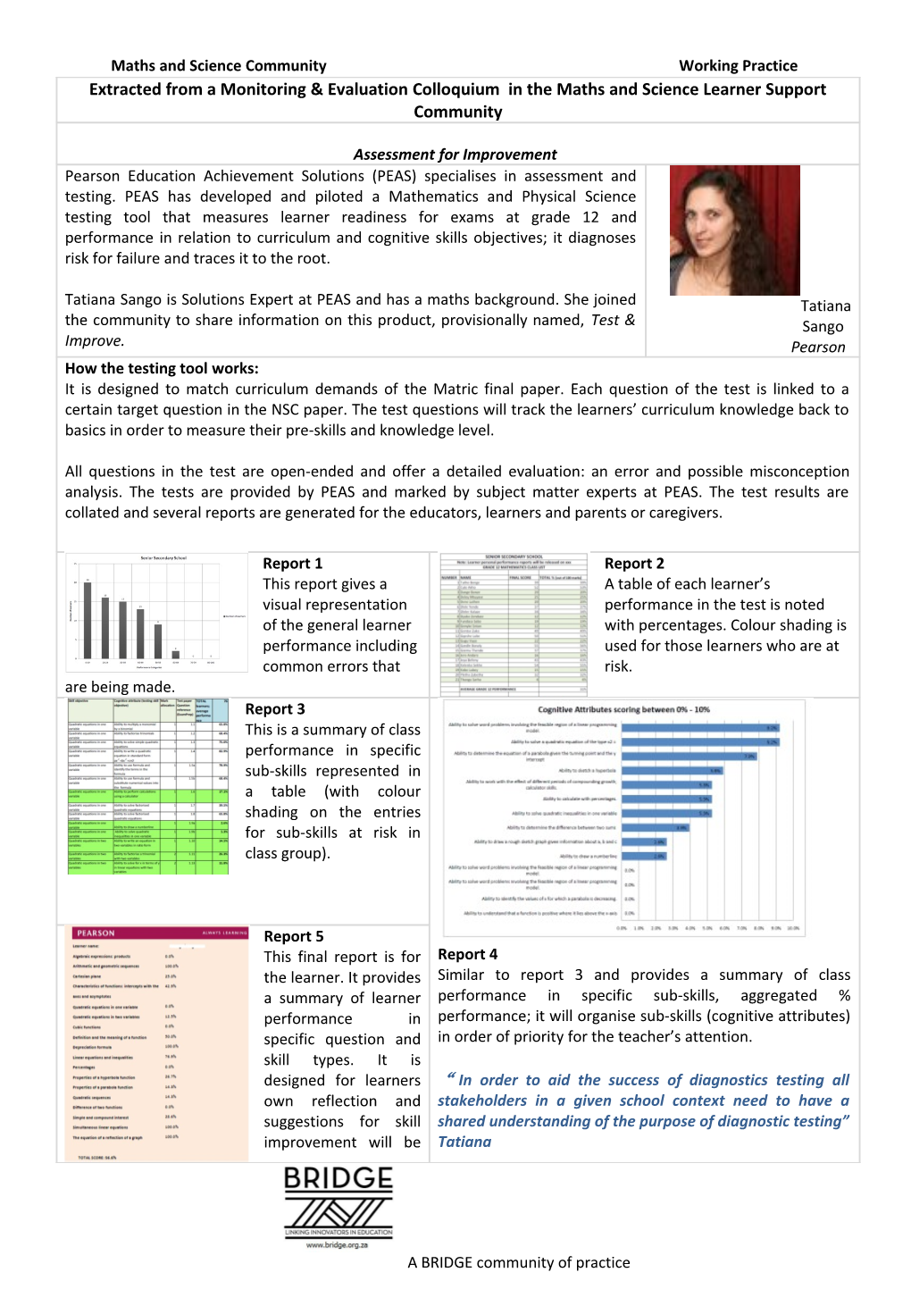 Maths and Science Community Working Practice