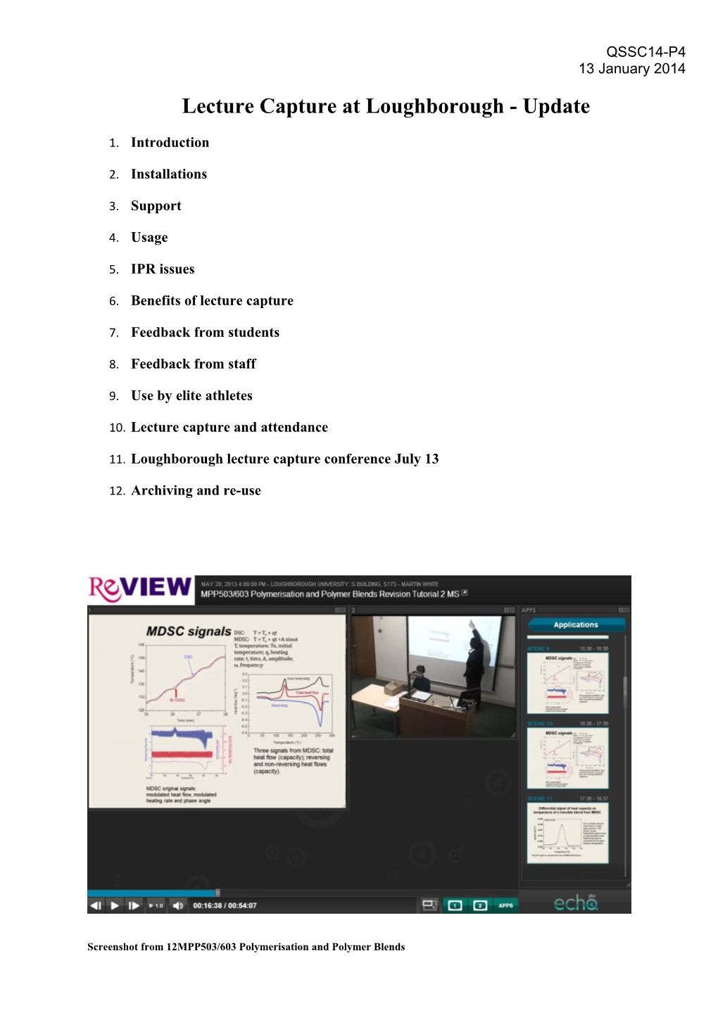 Lecture Capture at Loughborough - Update