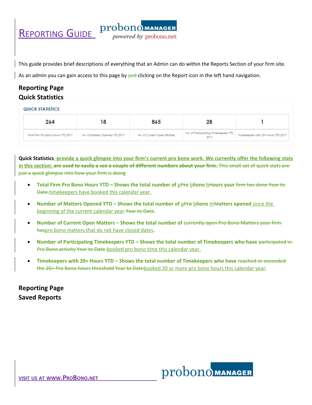 Reporting Guide