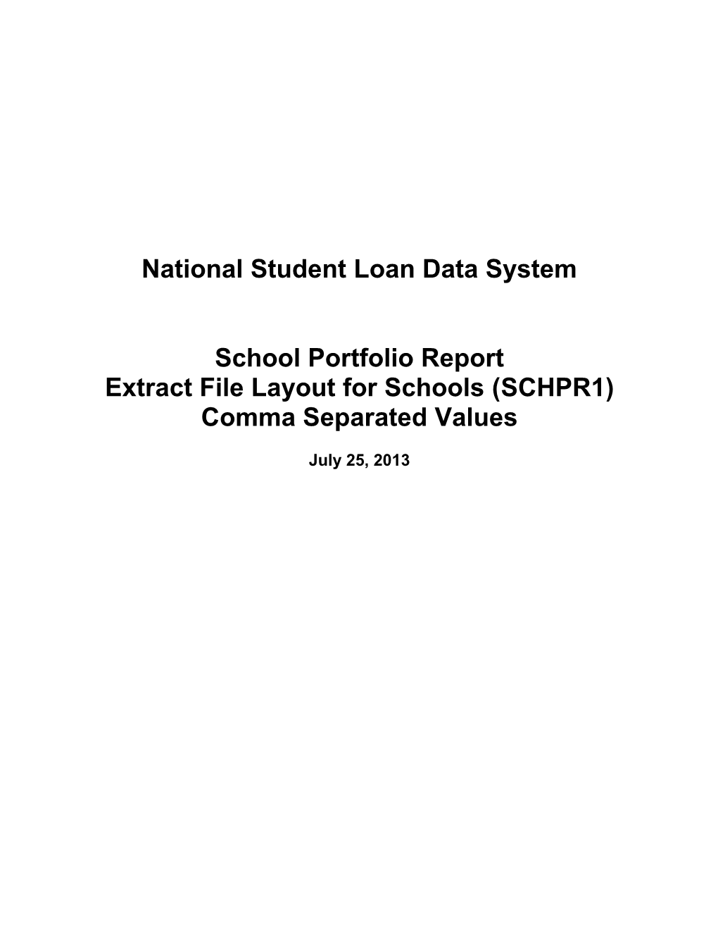 National Student Loan Data System