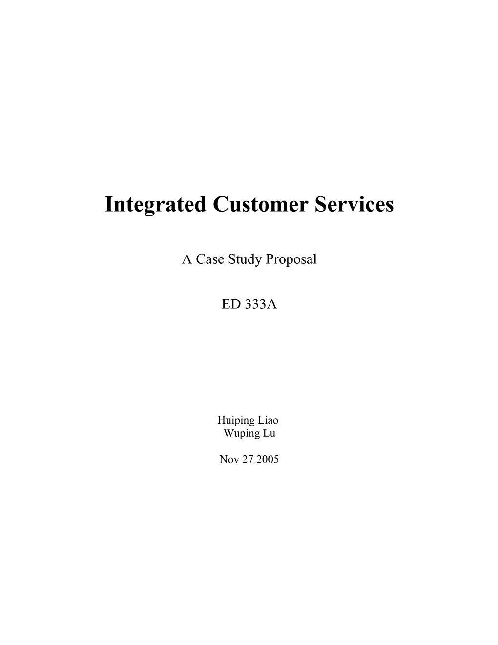 Integrated Customer Services