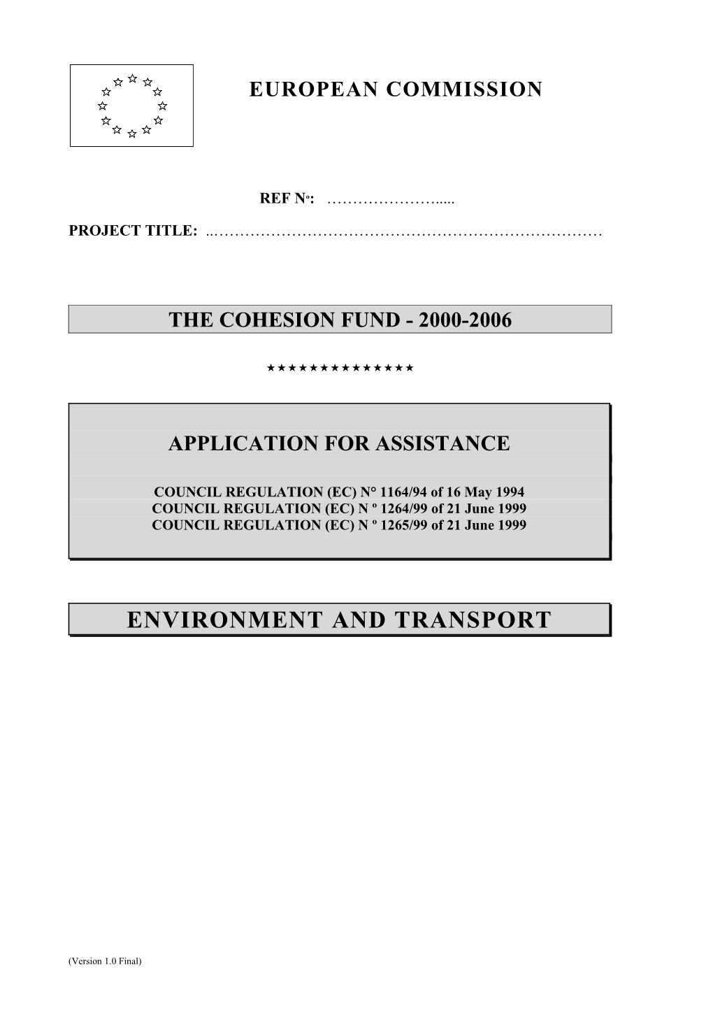 The Cohesion Fund - 2000-2006