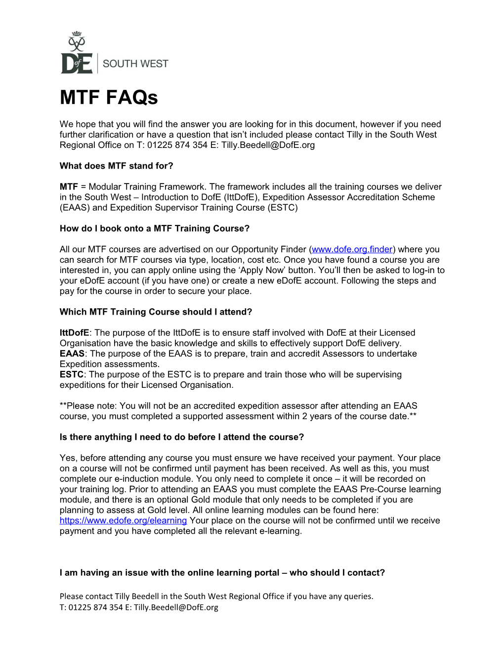 What Does MTF Stand For?