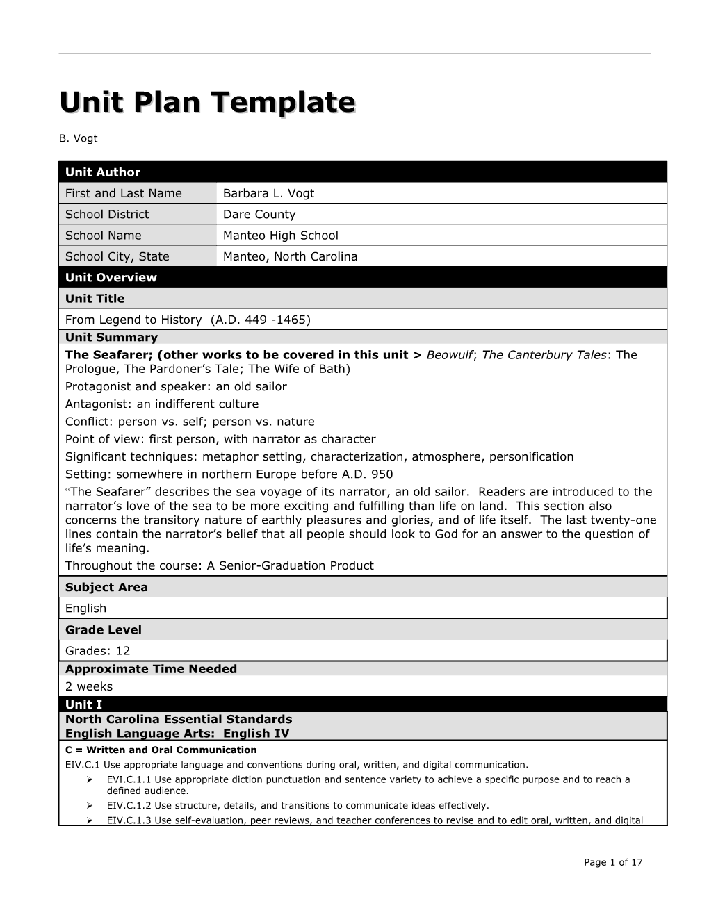 Unit Plan Template s21