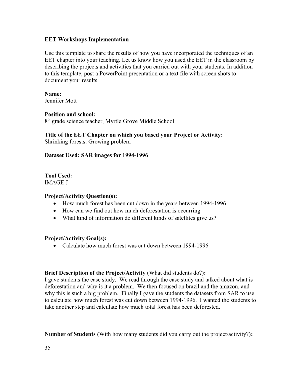 EET Workshops Implementation Sharing Template s1