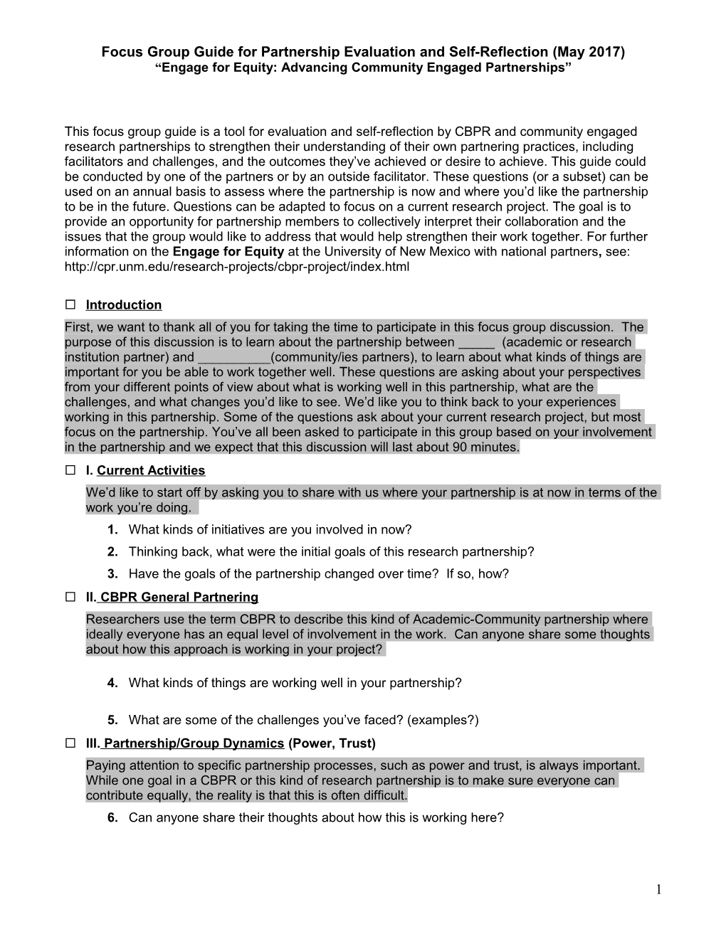 Focus Group Interview Guide (Draft)