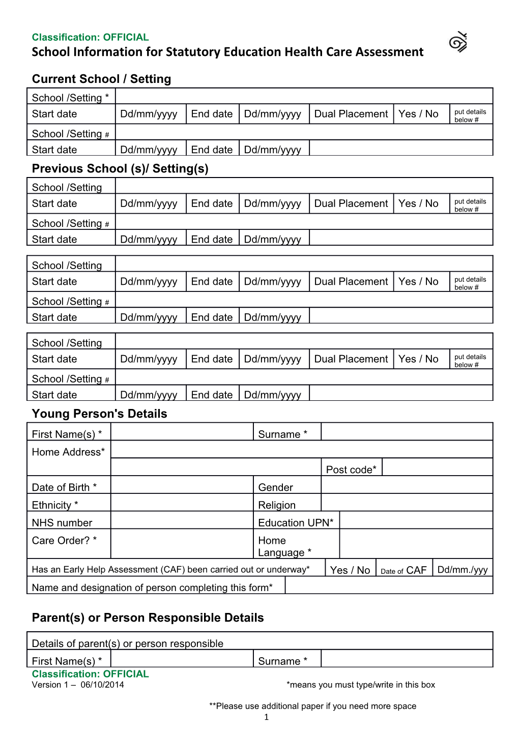 Classification: OFFICIAL