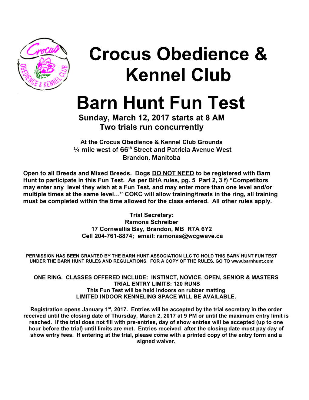 Crocus Obedience & Kennel Club