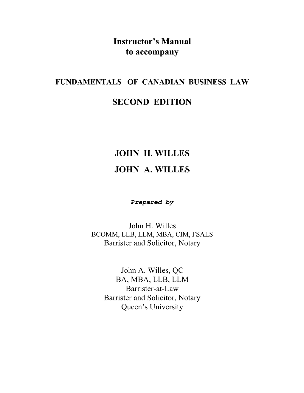 Fundamentals of Canadian Business Law