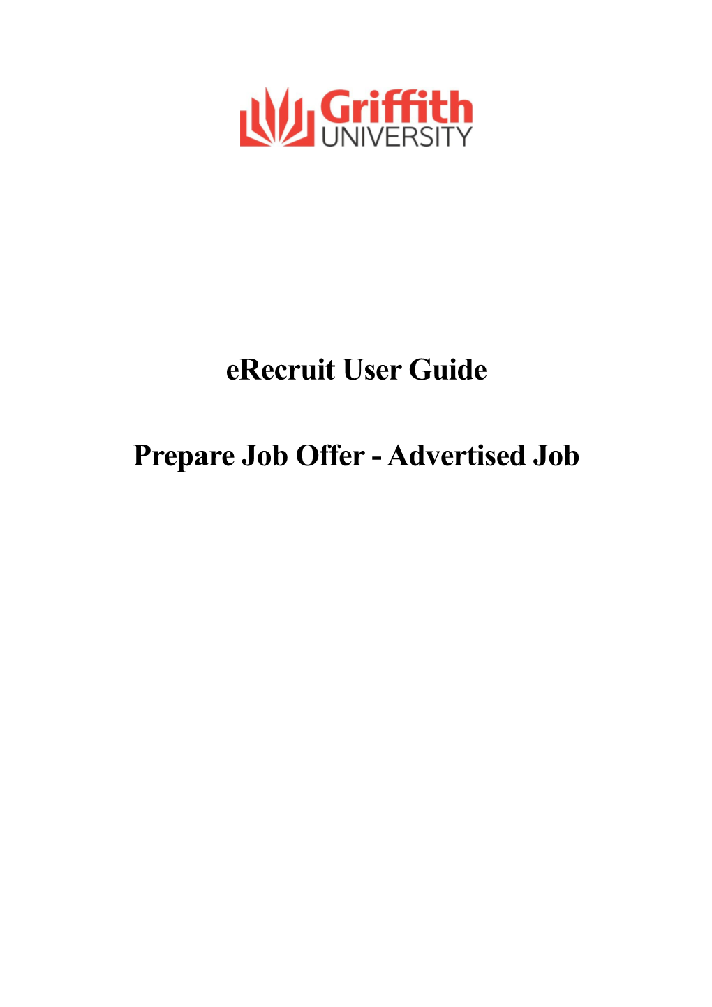 Prepare Job Offer - Advertised Job