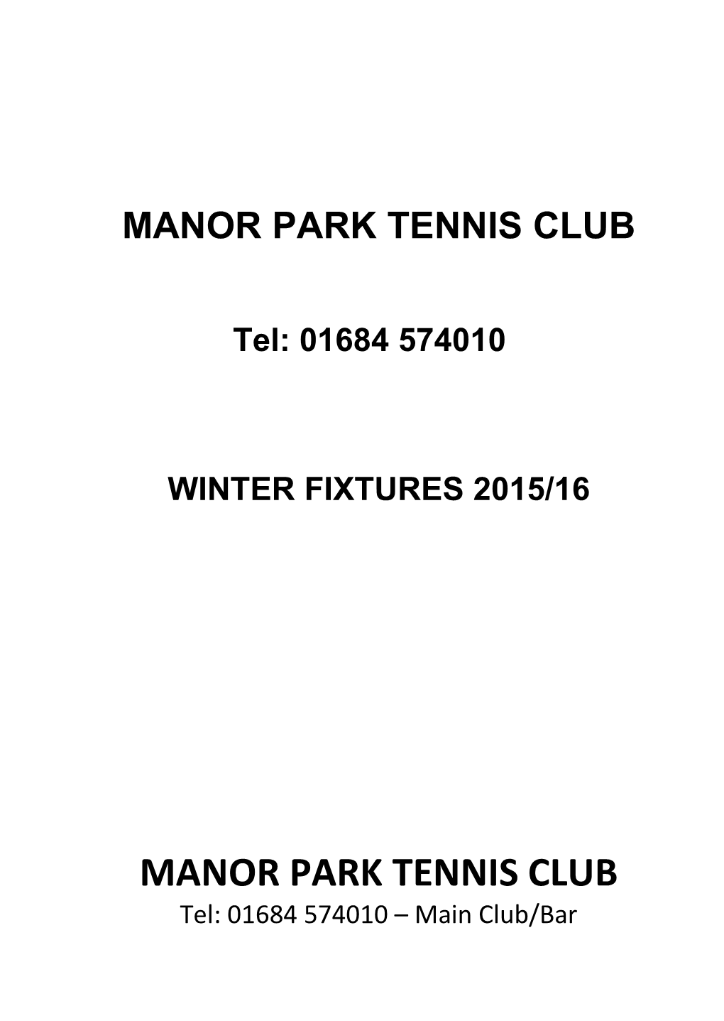 Manor Park Tennis Club