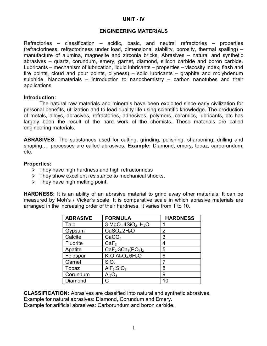 Engineering Materials