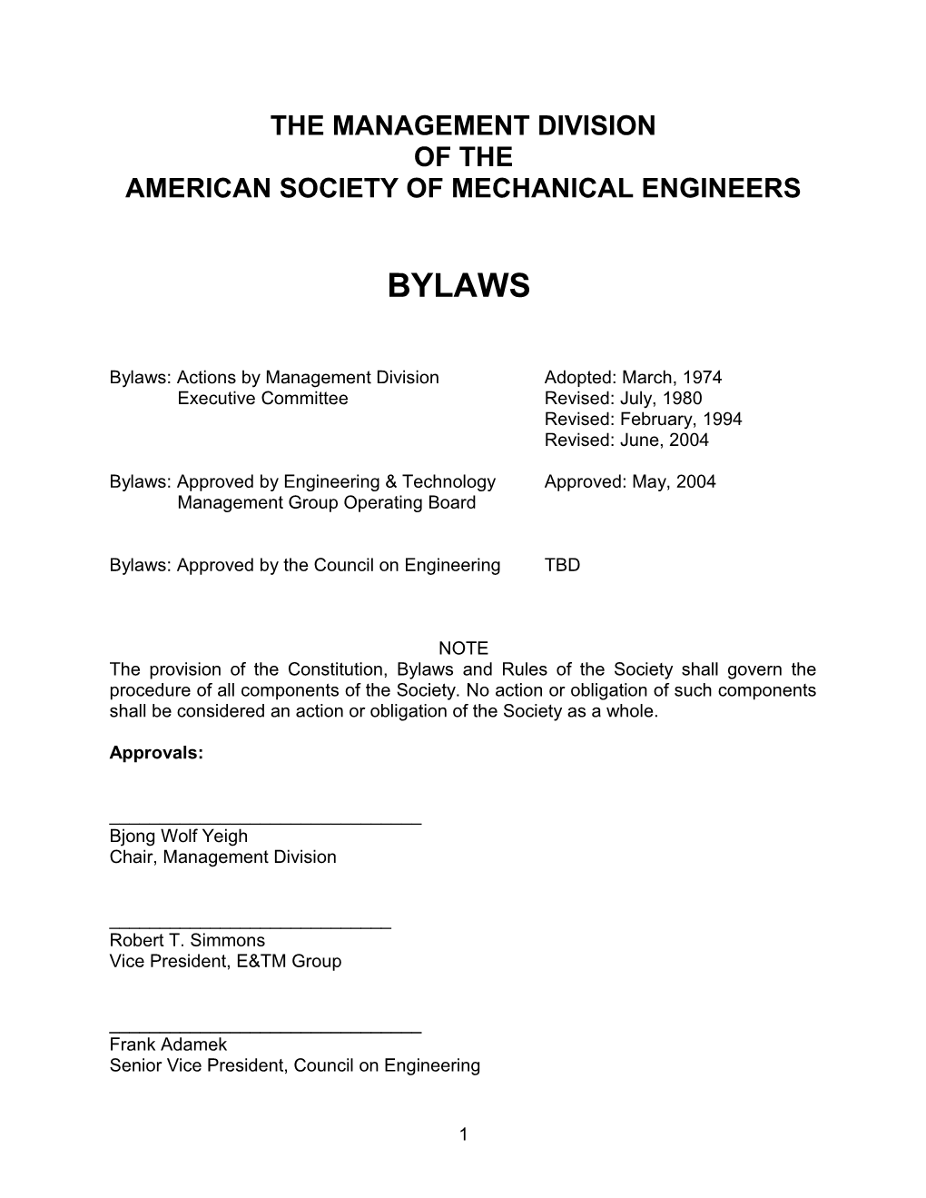 ARTICLE VI: ACTIVITIES Section 1: Technical Programs Section 2: Publications Section 3: Awards