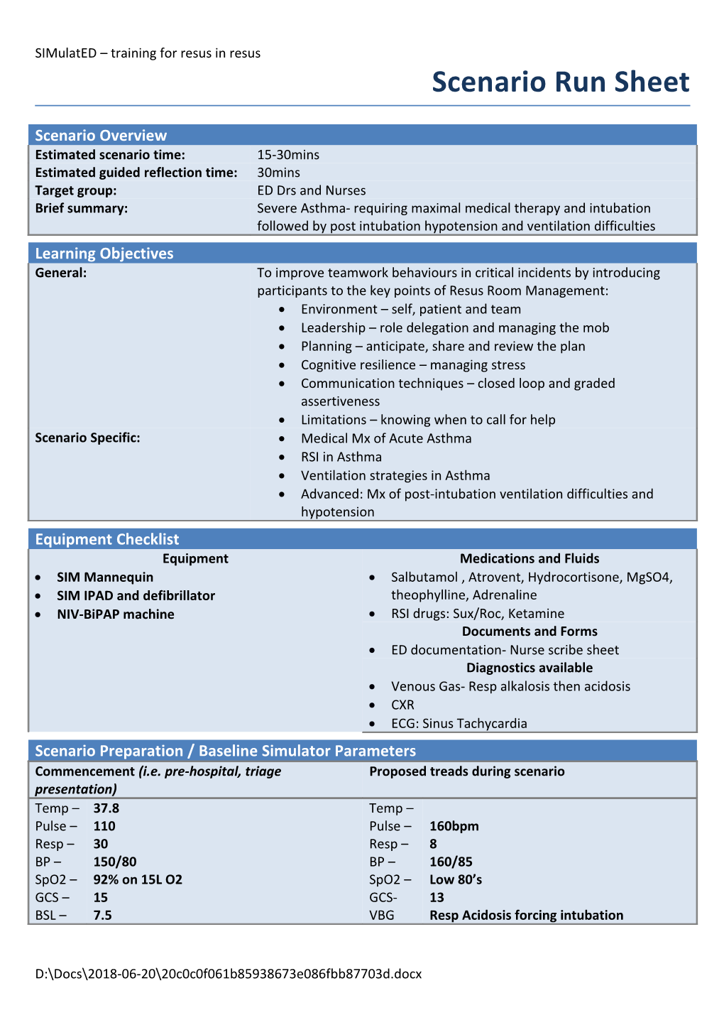 Simulated Training for Resus in Resus