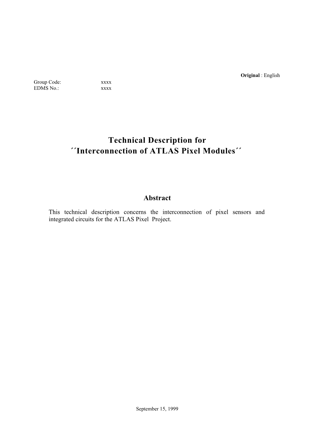 Market Survey Technical Description Template