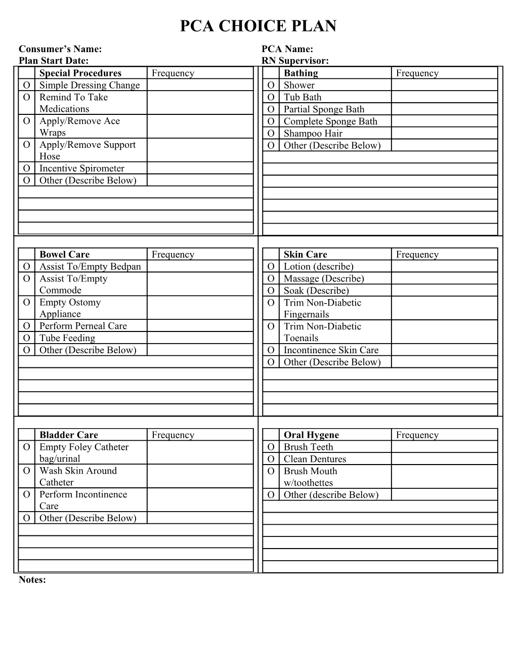 Pca Choice Plan