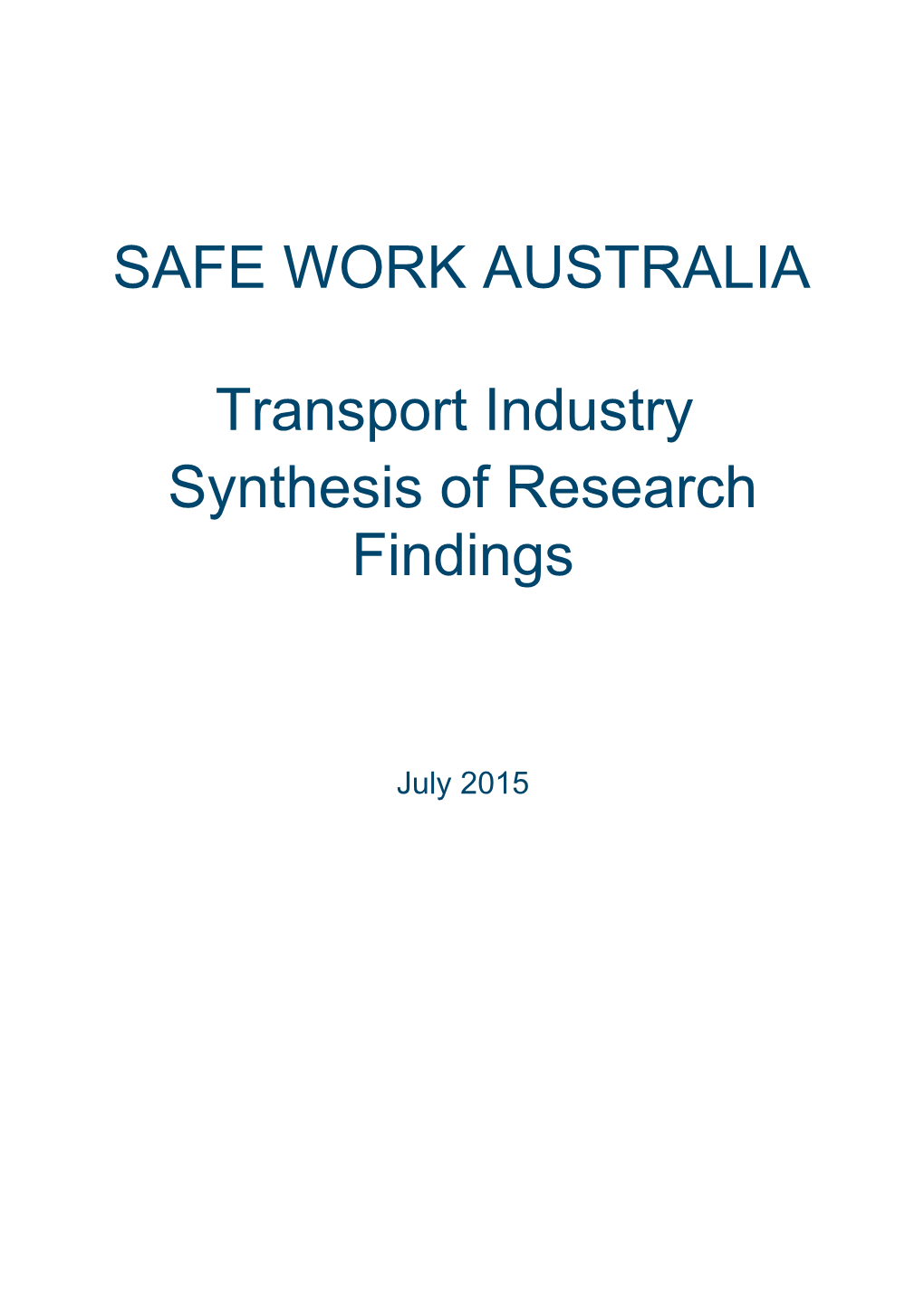 Tansport Industry: Synthesis of Research Findings