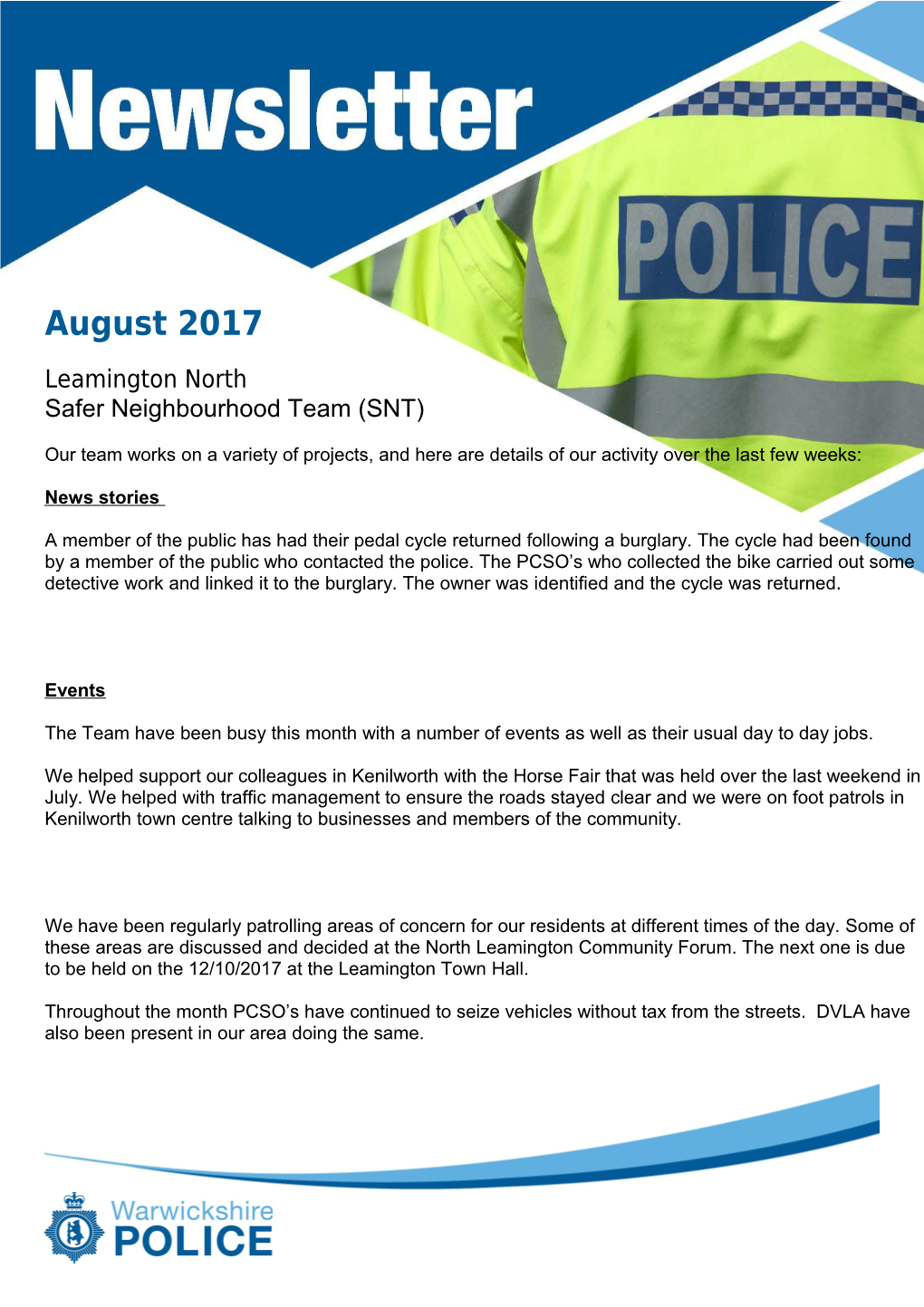 Safer Neighbourhood Team (SNT) s1