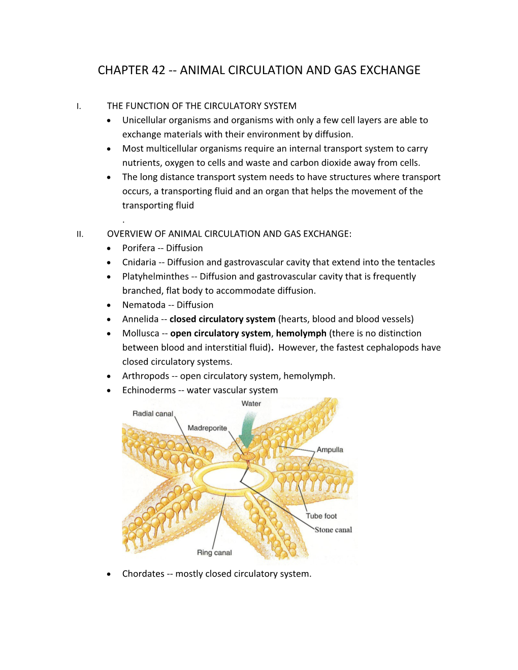 Chapter 42 Animal Circulation and Gas Exchange