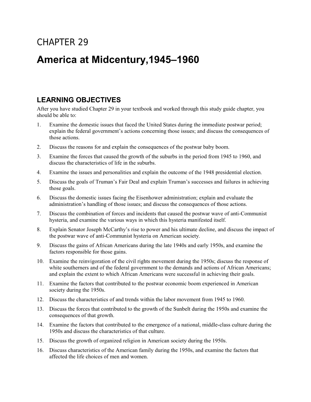 America at Midcentury,1945 1960