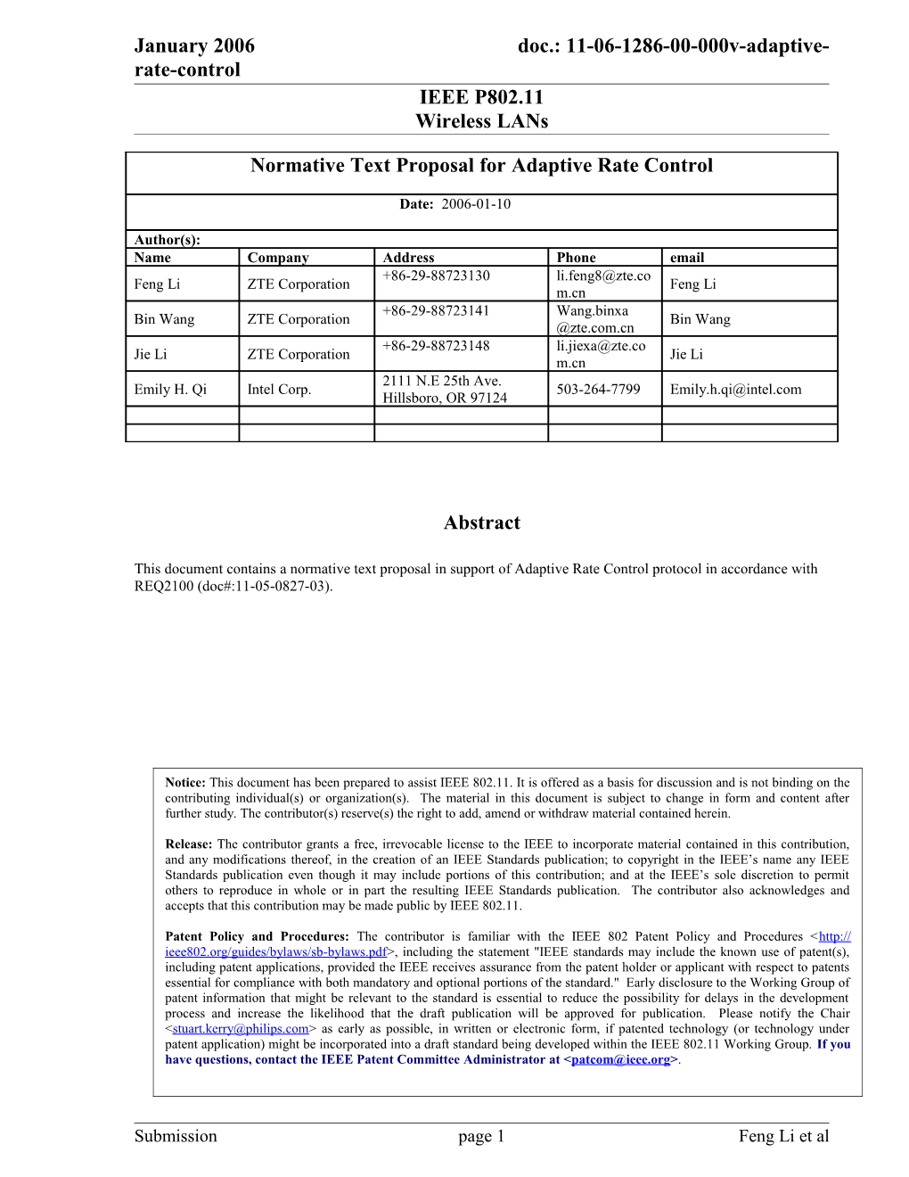 Doc.: 11-06-1286-00-000V-Adaptive-Rate-Control