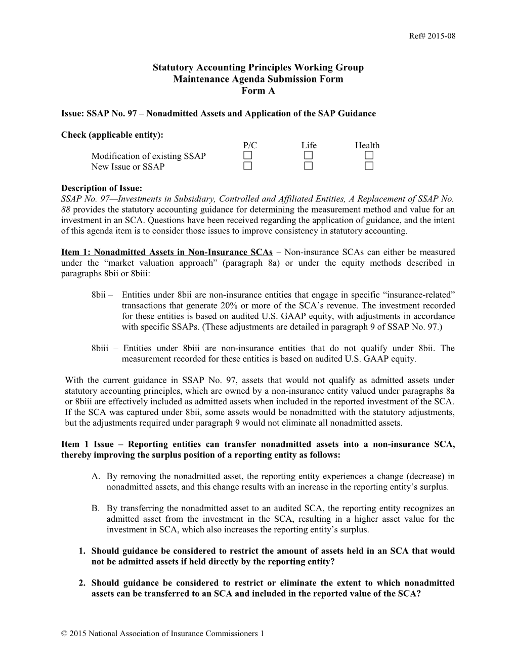 Statutory Accounting Principles Working Group s4