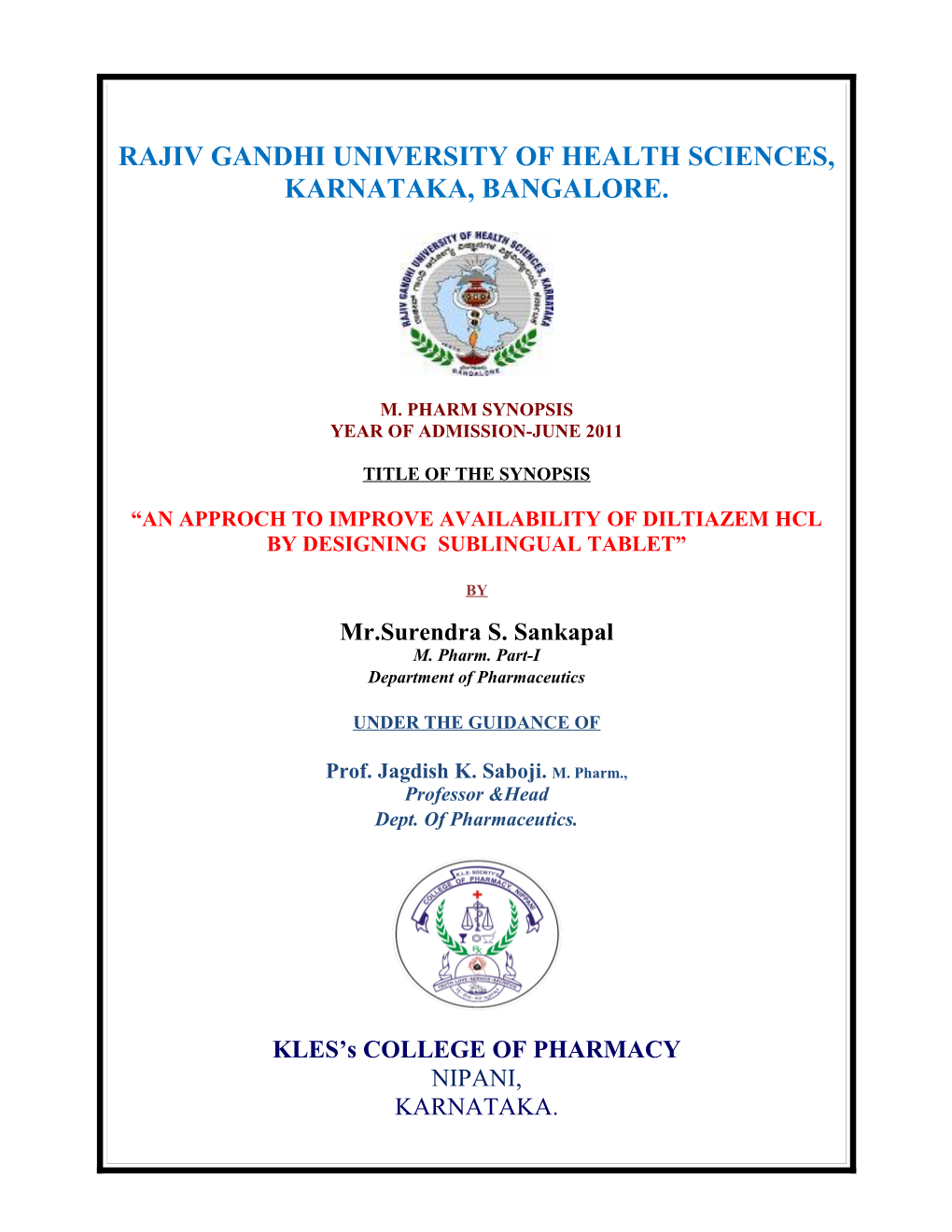 Rajiv Gandhi University of Health Sciences, Karnataka s45