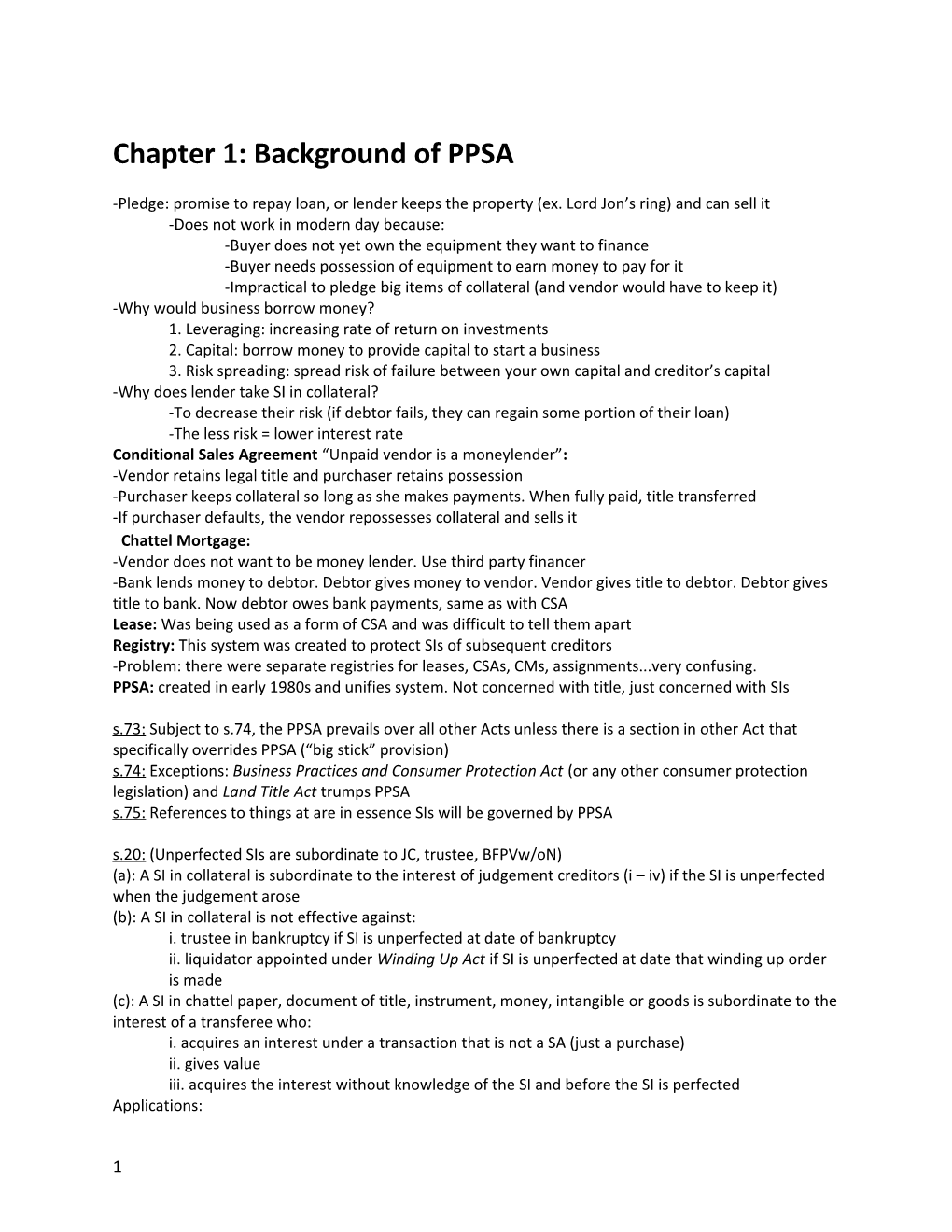 Chapter 1: Background of PPSA