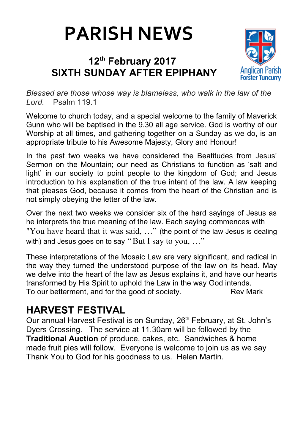 Sixth Sunday After Epiphany