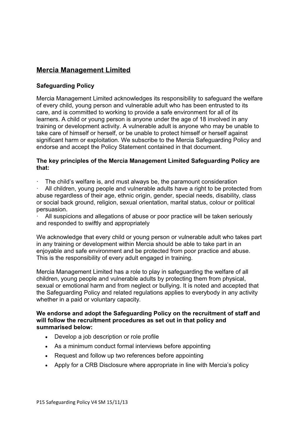 Mercia Management Limited
