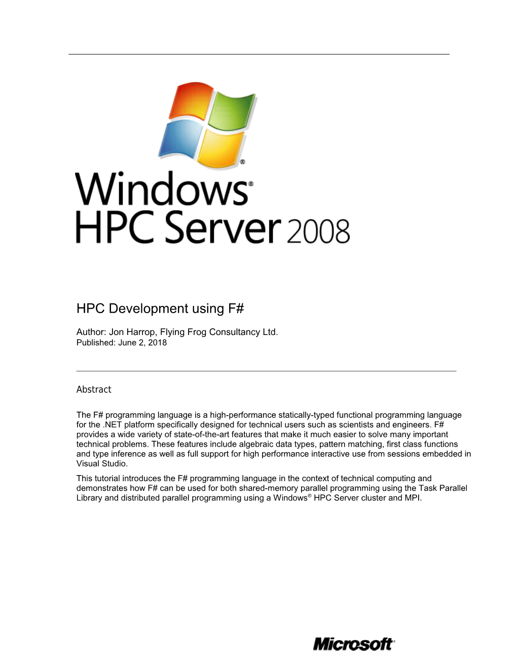 Windows Compute Cluster Server 2003 White Paper