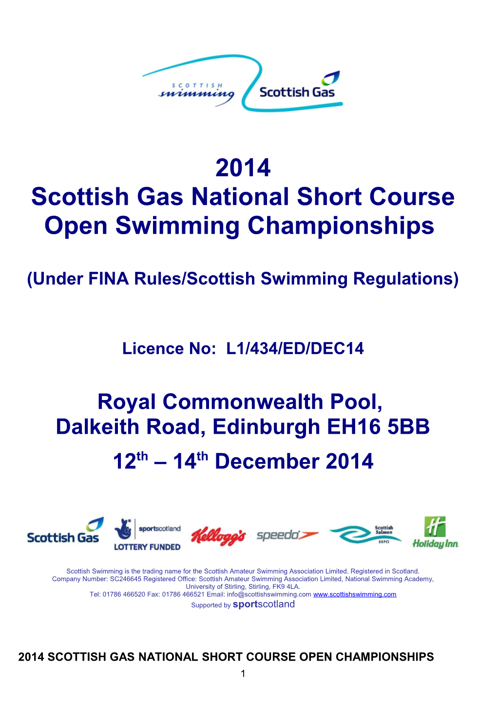 Scottish Gas National Short Course Open Swimming Championships