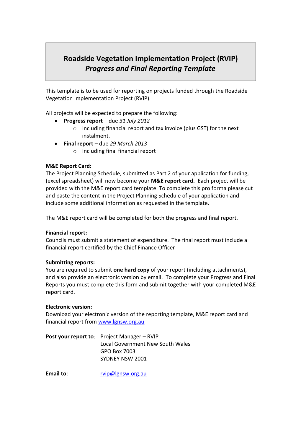 Roadside Vegetation Implementation Project (RVIP)