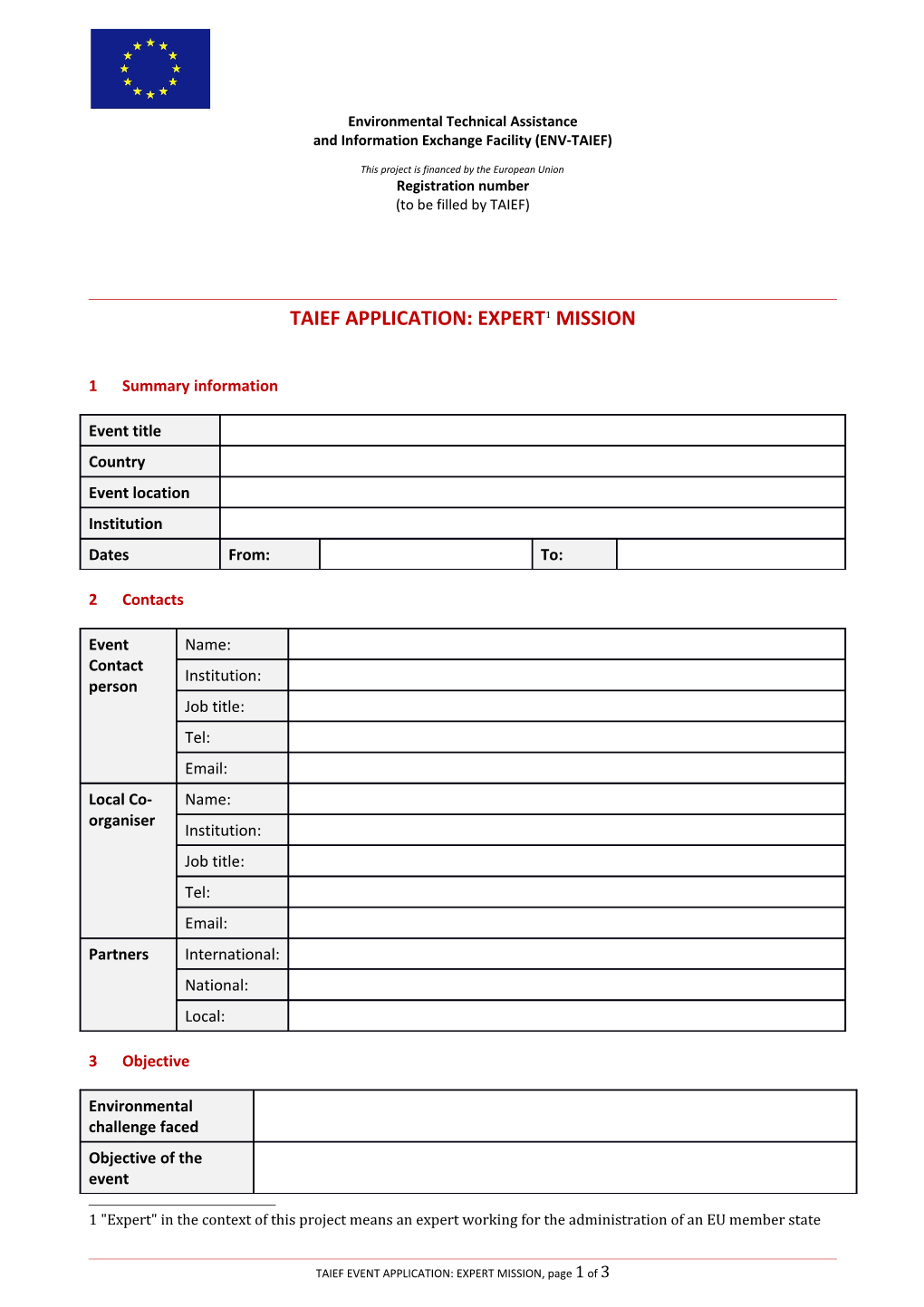 Taief Application:Expert 1 Mission