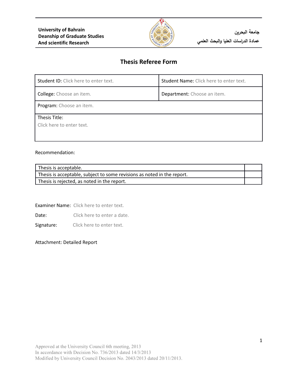 Higher Studies Regulations and Appendices