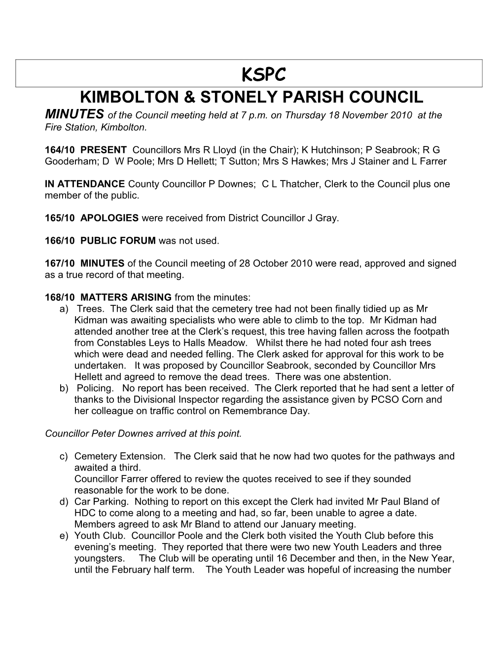 Kimbolton & Stonely Parish Council