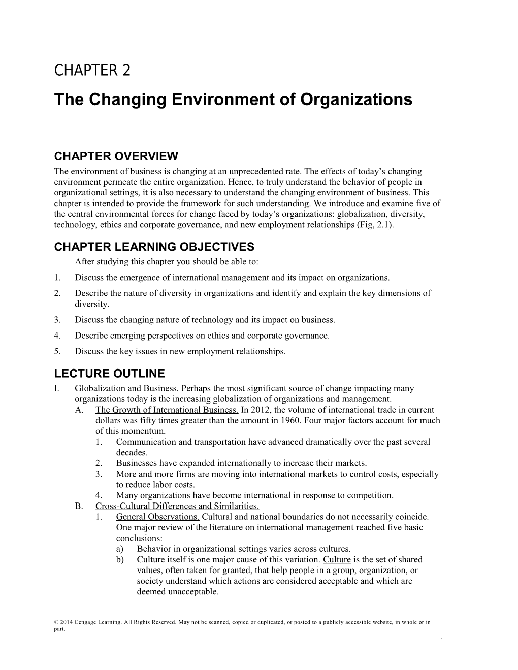 The Changing Environment of Organizations