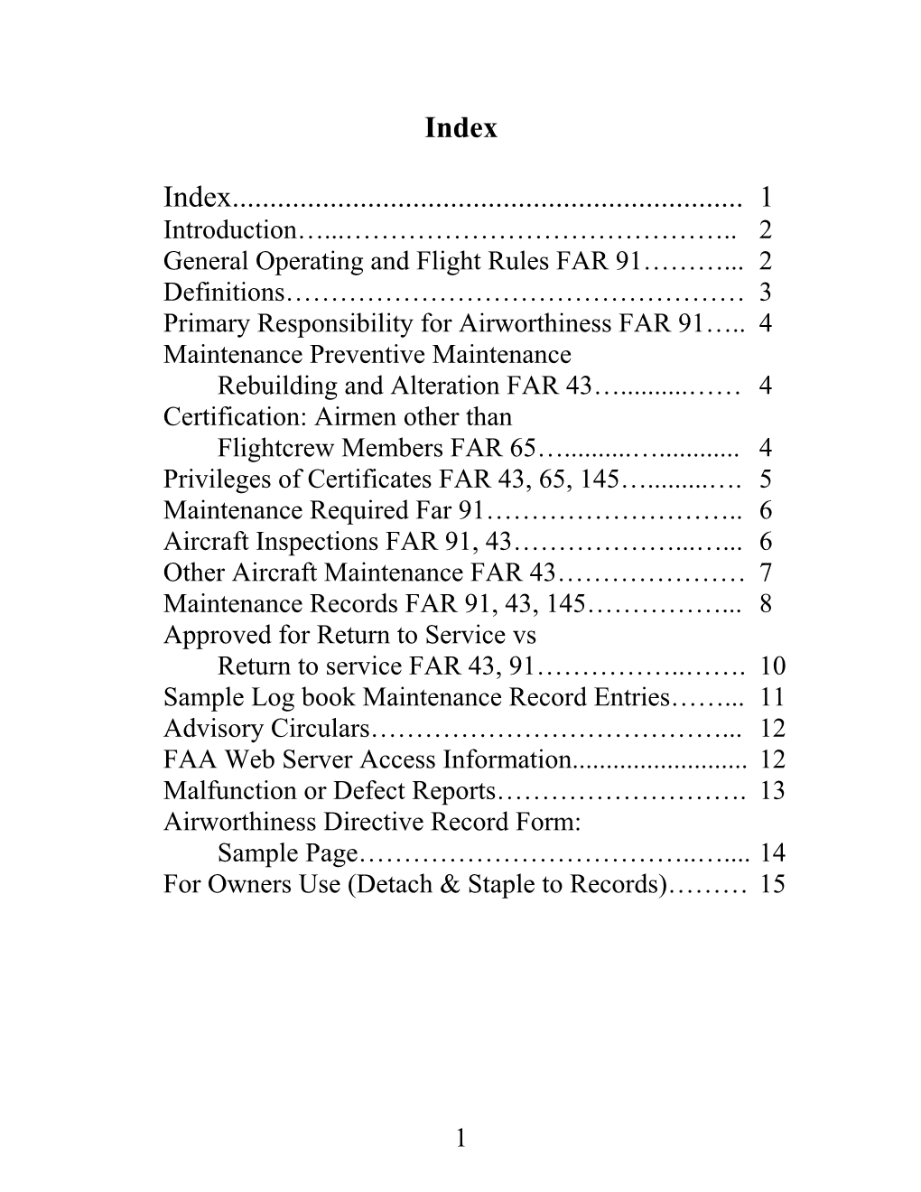 General Operating and Flight Rules FAR 91 2