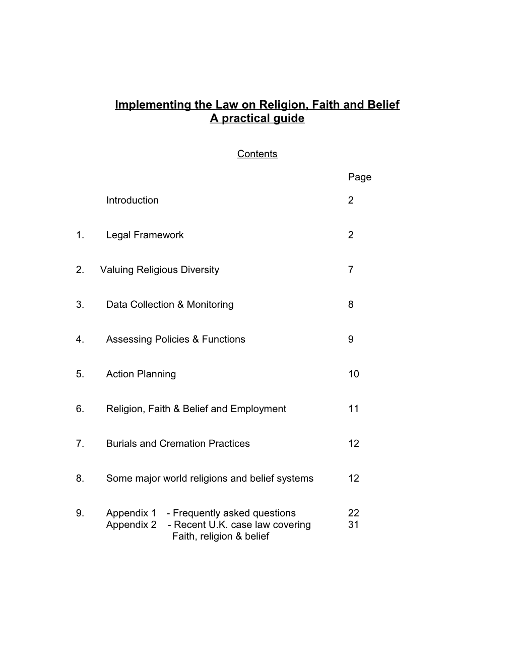 Religion, Faith and Belief Practical Guide